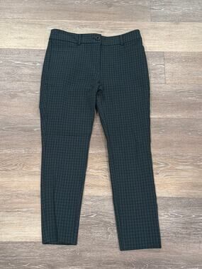 LOFT Black Green Plaid Size 4 Petite Sutton Skinny pants